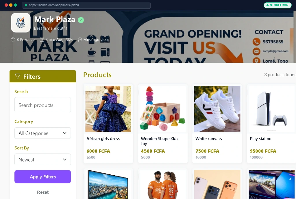 Lafinda Marketplace Storefront
